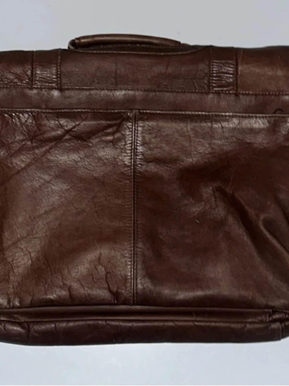 Brown Leather Men's Briefcase Messenger Bag